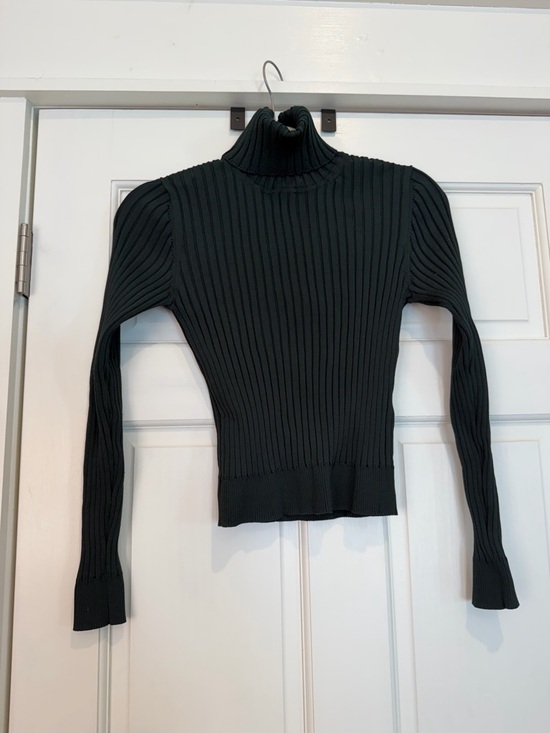 Babaton Tops - Babaton Aritzia Dark Green Ribbed Turtleneck Sweater
